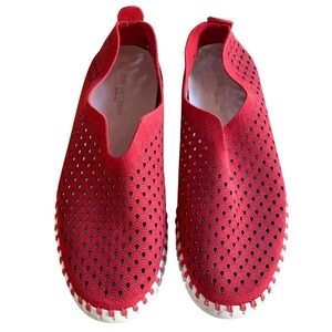 $104‎ ILSE JACOBSEN Hornbaek Red Tulip Perforated Comfort Sneakers SZ EU38/US7.5